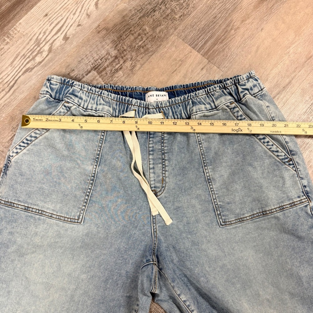 Lane Bryant Womens Light Wash Denim wide leg Cropped Drawstring Jeans Size 18 - Picture 6 of 7